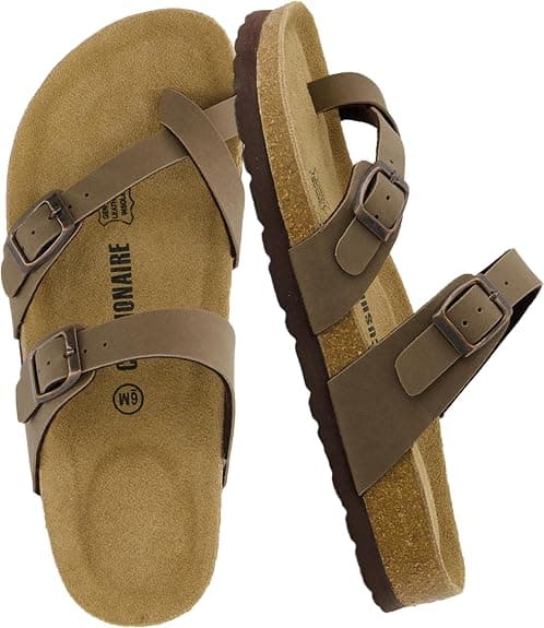 CUSHIONAIRE Luna Cork Footbed Sandals