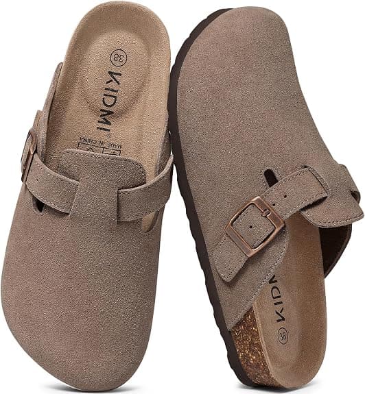 KIDMI Suede Clogs with Cork Footbed